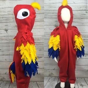 Parrot Costume Kids Halloween Cosplay Bird Outfit Red Yellow Blue‎ 24months